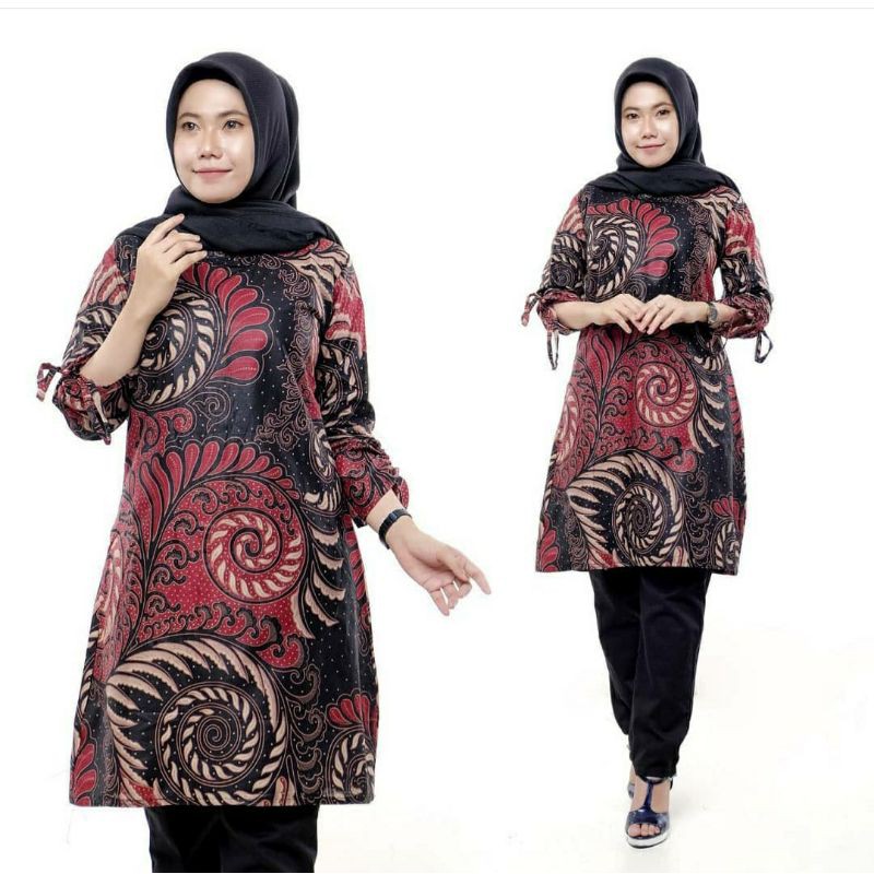 Batik Tunik Atasan Wanita / Baju Batik Pekalongan / Blus Wanita / Baju Kerja Wanita