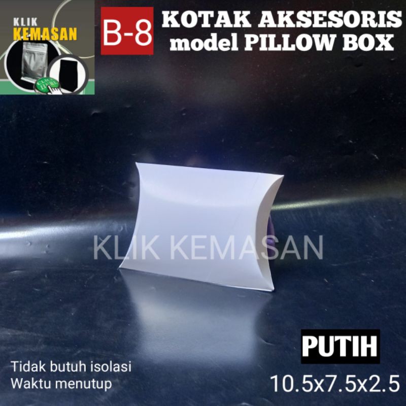 

Isi 36 KOTAK AKSESORIS B-8 PUTIH TEMPAT SOUVENIR PILLOW BOX KARDUS KADO
