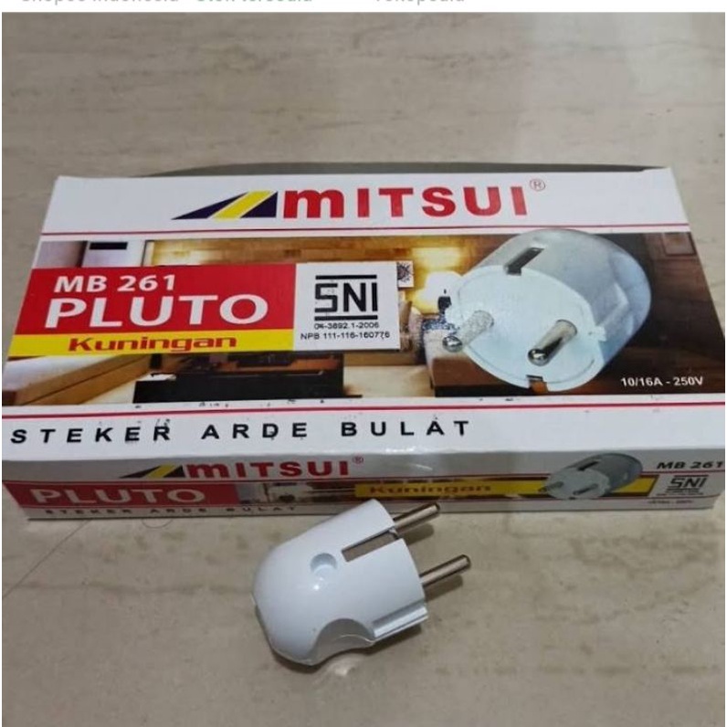 Steker colokan listrik arde bulat Mitsui MB 261 Pluto