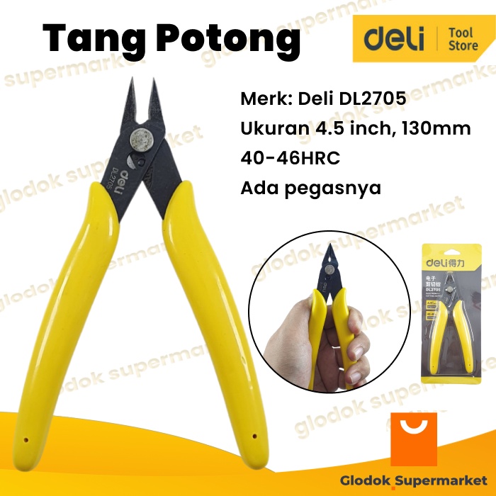 Tang Potong 4.5 inch Deli Electronics Cutting Nippers 130mm DL2705