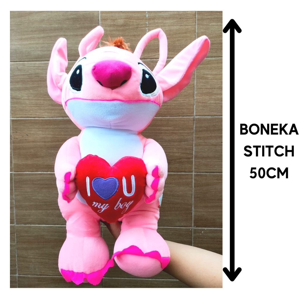 Boneka Stitch Pink I Love You