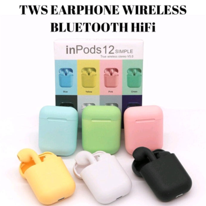 Headset / Handsfree / Earphone Inpods 12 Inpods12 Headset Wireless Bluetooth 5.0 Macaron Earphones