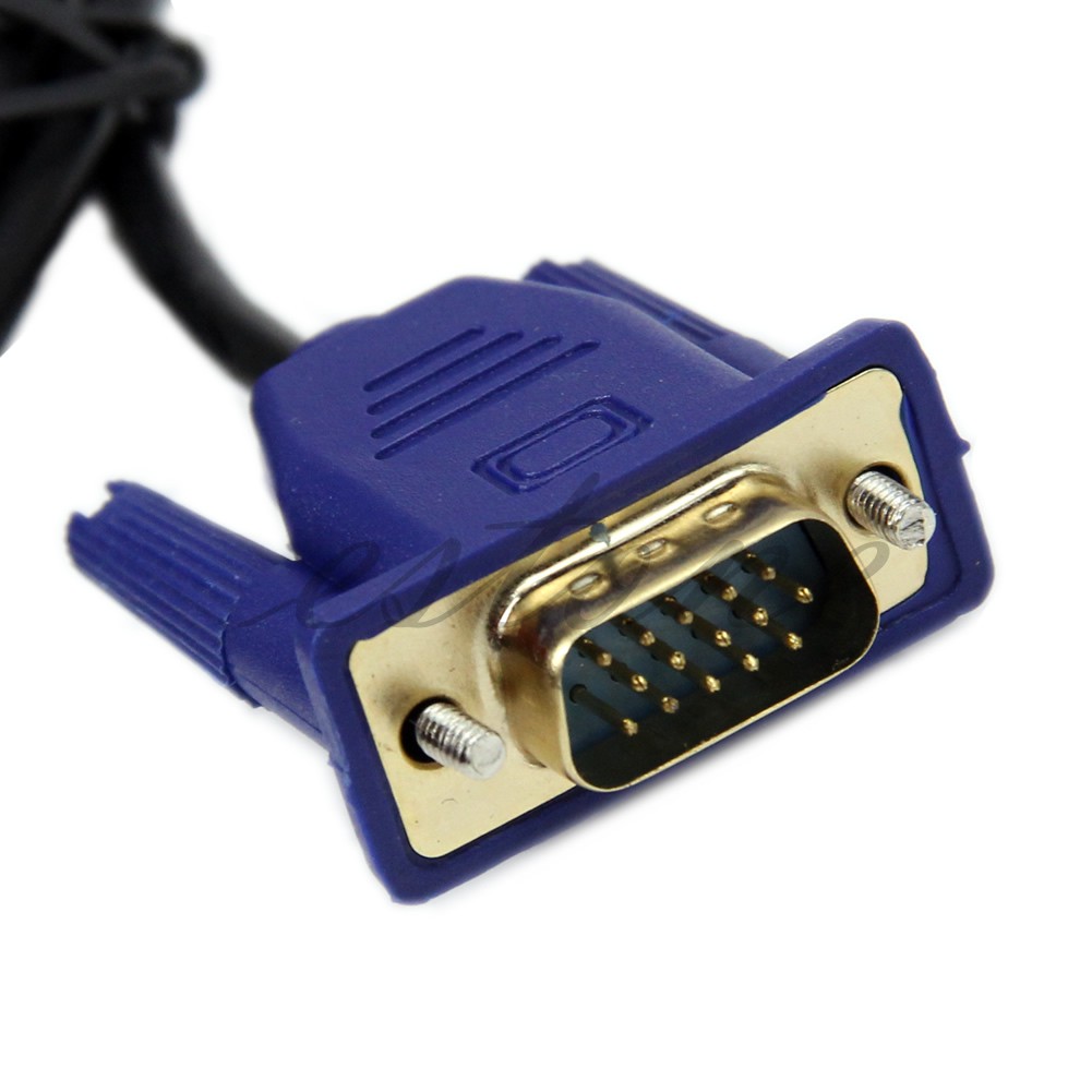 Kabel Adapter Converter HDMI Male to VGA HD-15 Lapis Emas 6Ft 1.8M 1080P