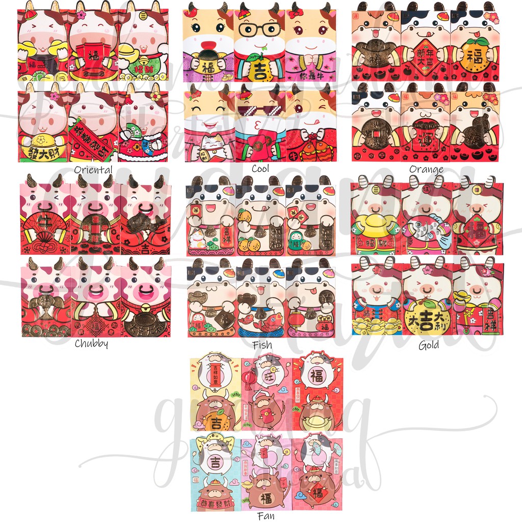 

GCC Angpao Sapi Pendek Tanduk Angpao Imlek 2021 Angpao Shio Sapi Kerbau Lucu Cow Red Envelope 311349