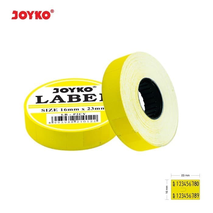 (1/2 slopan) label refill isi labeller stiker tag harga nama kode barang putih kuning 1-2 line baris