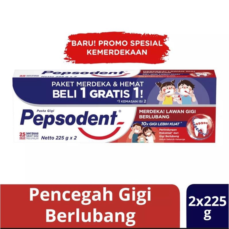 Pepsodent White Pasta Gigi Pencegah Gigi Berlubang 225gr Isi 2 / PEPSODENT Herbal 190gr isi 2