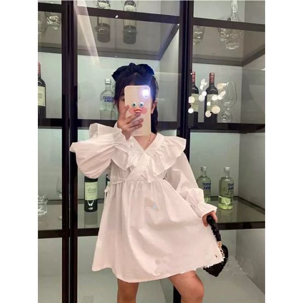 TAKISHA DRESS BAJU ANAK PEREMPUAN IMPORT GAUN POLOS ANAK PEREMPUAN LENGAN PANJANG