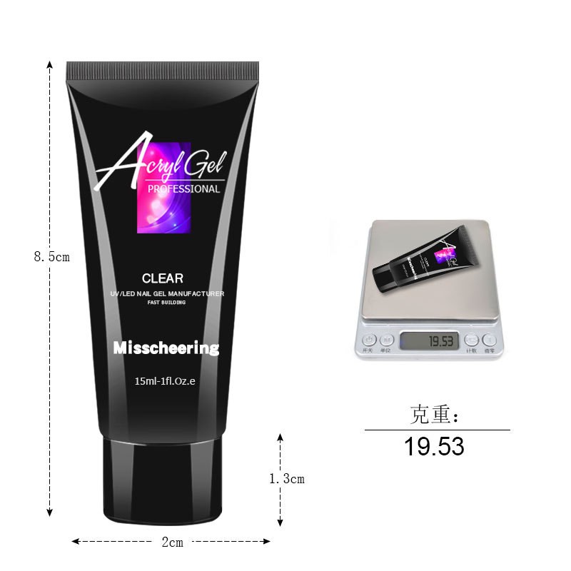 1Pc POLYGEL ACRYLIC GEL 15ml / ACRYL GEL Poly Gel Nail extention / Gel Extension Kuku 15ml