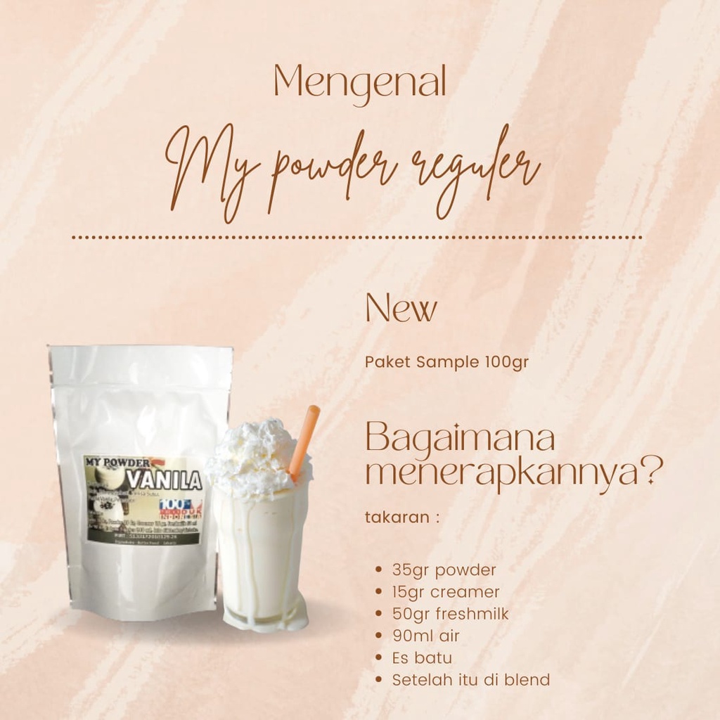 

Bubuk Minuman VANILA 1 ons - Powder VANILA Bubble Drink 100gr