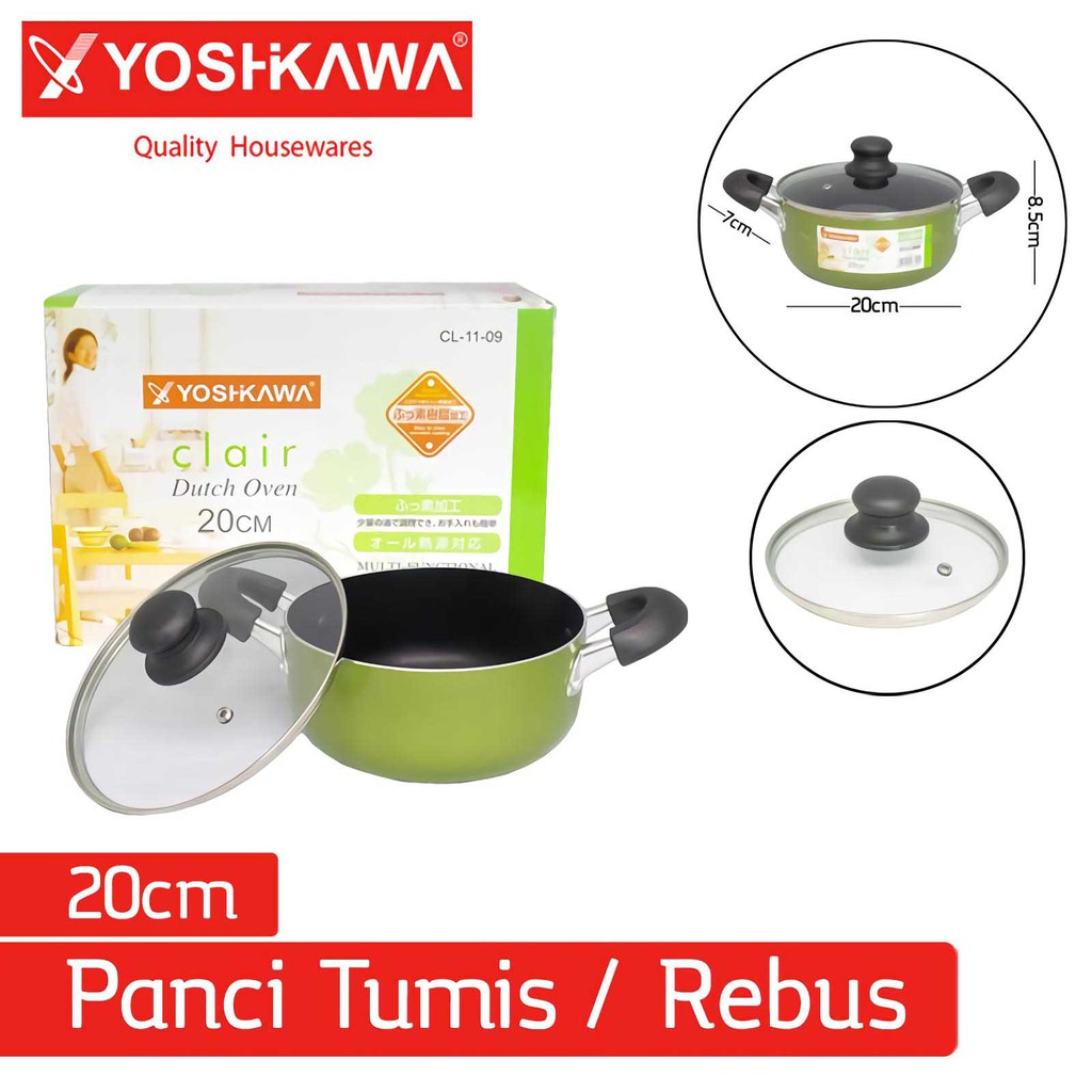 

YOSHIKAWA Wajan/Teplon Tumis dan Rebus 20 CM Dutch Oven EVL-CL-11-09