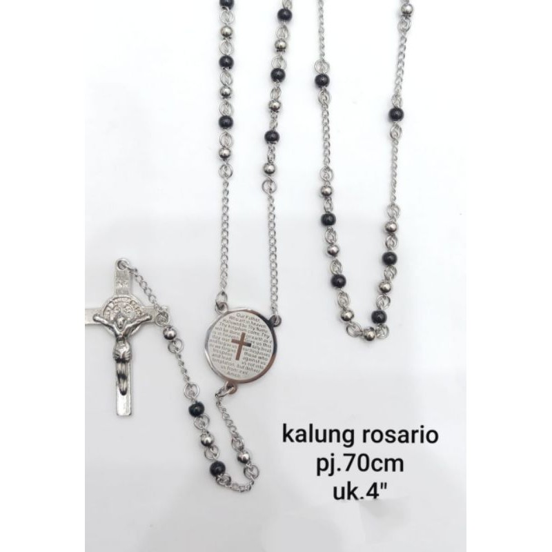 Kalung Rosario Silver Titanium56