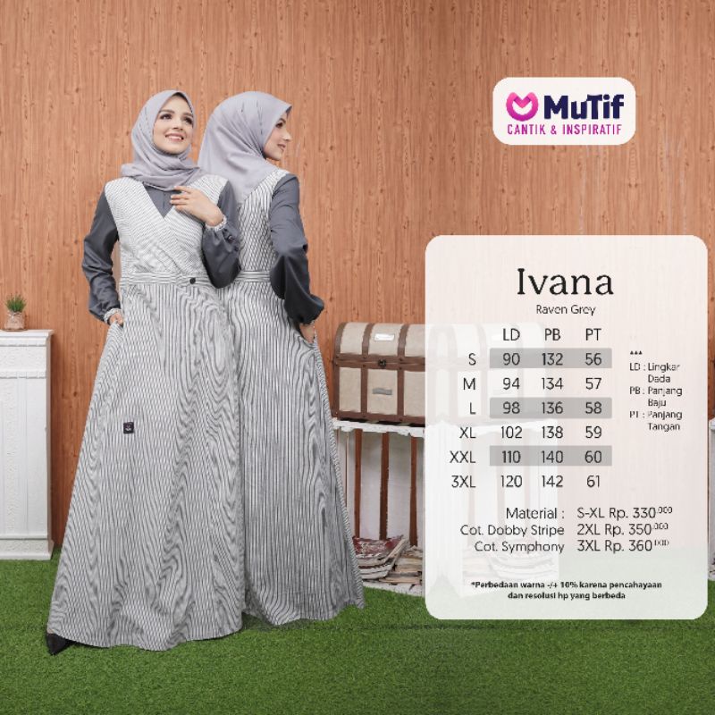 [READY] SARIMBIT MUTIF 2022 SARIMBIT IVANA RAVEN GREY GAMIS IVANA KOKO CAKRA