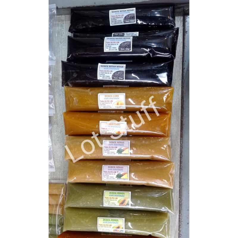 

Dodol Aneka Rasa/Sari Dodol/Dodol Asli Alfa Lim Khas Pontianak~Empuk