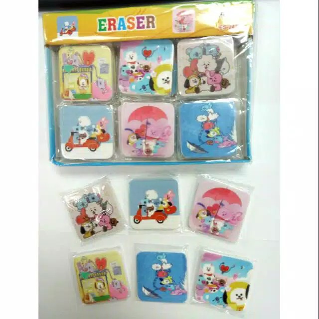 

(NS) Eraser BTS Penghapus Pensil motif BTS BT21 lucu imut murah
