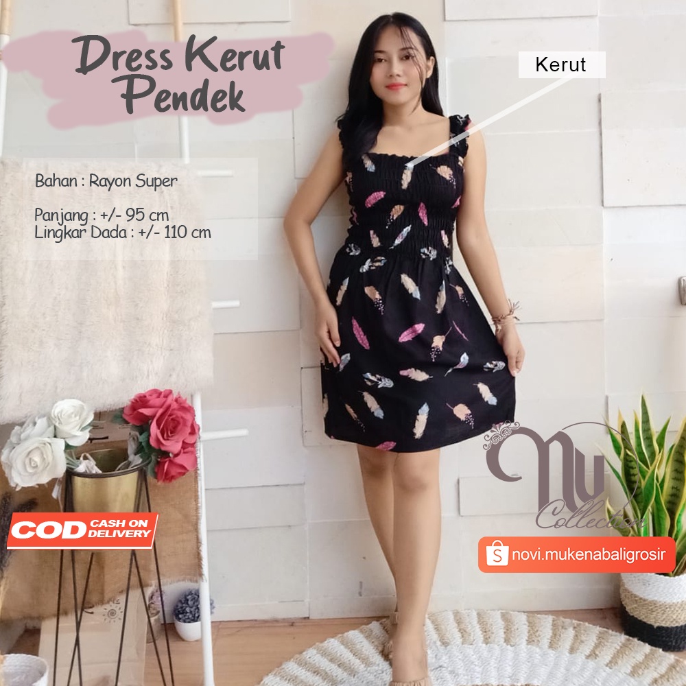 DRESS KERUT PENDEK MOTIF