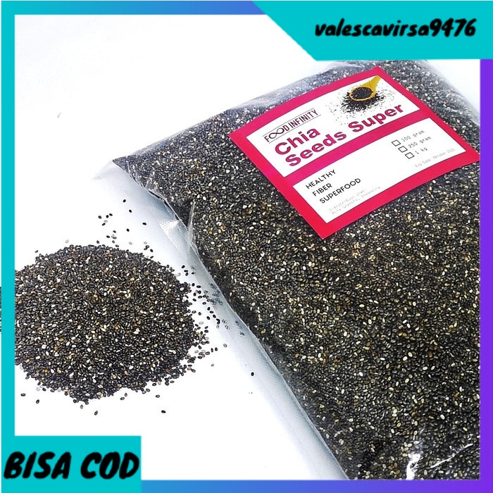 

⭐BISA COD⭐ ORGANIC BLACK CHIA SEED 1000 gram / 1 kg MURAH