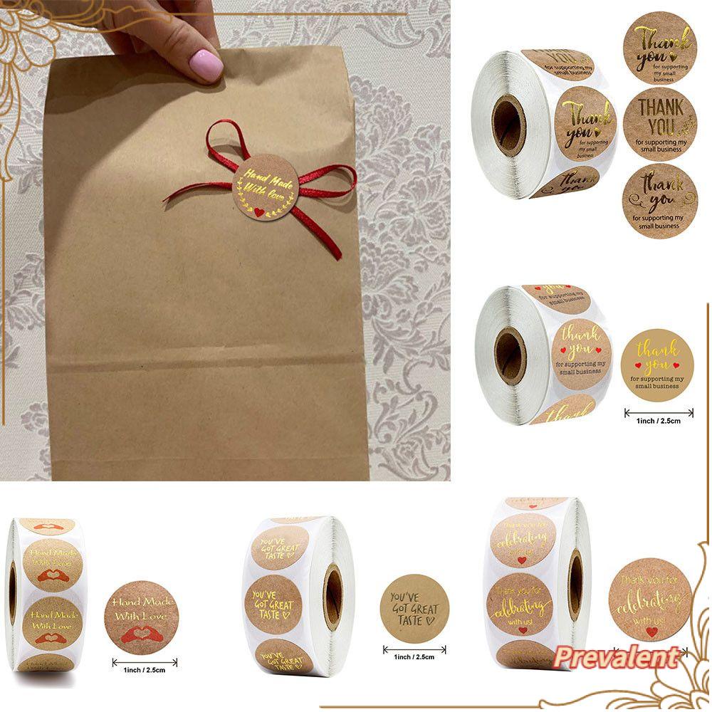 Preva 500pcs Stiker Roll Tulisan Thank You Gaya Retro Untuk Kemasan Kadoscrapbook