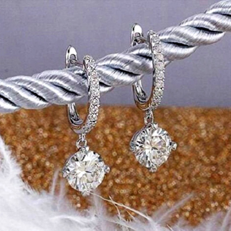 Fancyqube Anting Juntai Cubic Zirconia Model Simple Untuk Wanita