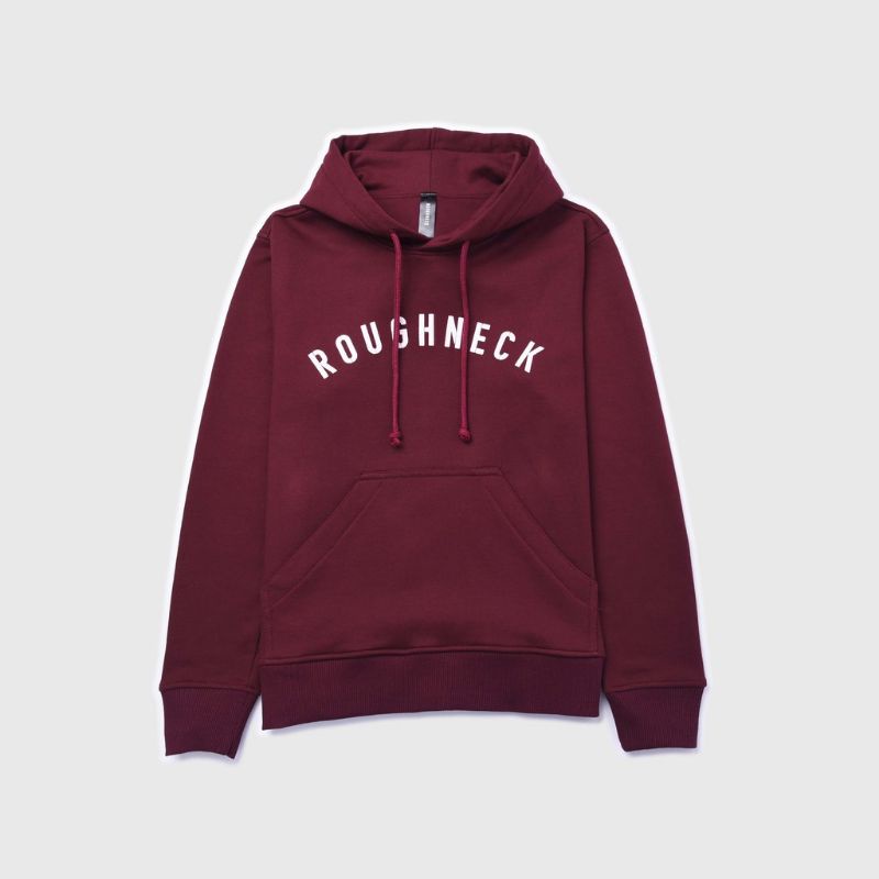 HOODIE ROUGHNECK MAROON SiG-WhITE