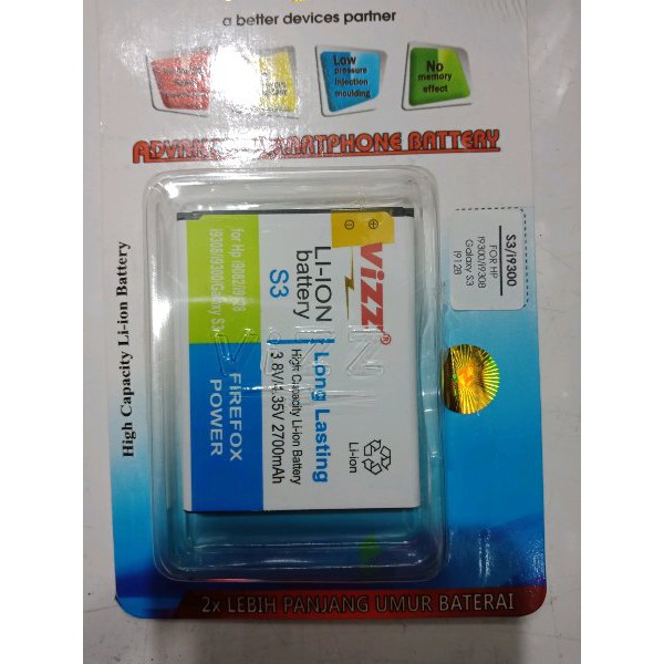 Battery Baterai Vizz S3 i9300 Double Power Original