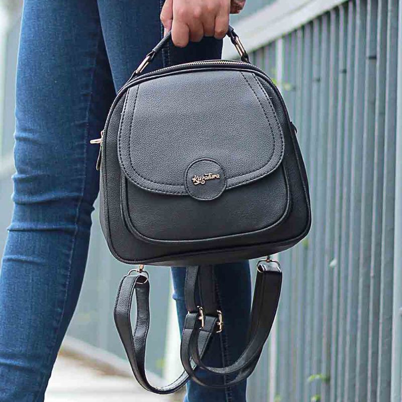 Tas punggung mini wanita backpack casual kuliah kerja bahan premium original garansi - hitam / black