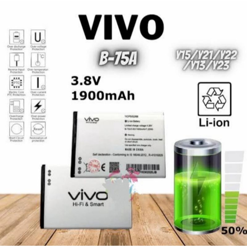 BATTERY BATERAI VIVO Y13 Y15 Y21 Y22 (B-75A) ORIGINAL