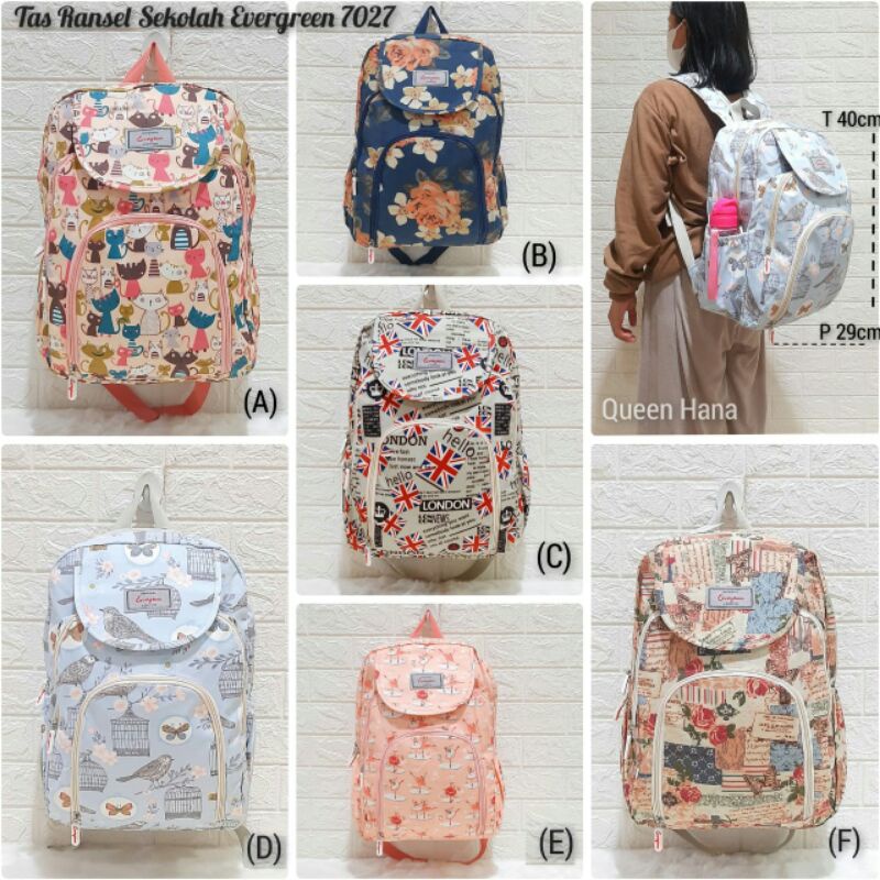 TAS EVERGREEN / TAS RANSEL SEKOLAH /TAS ANAK REMAJA