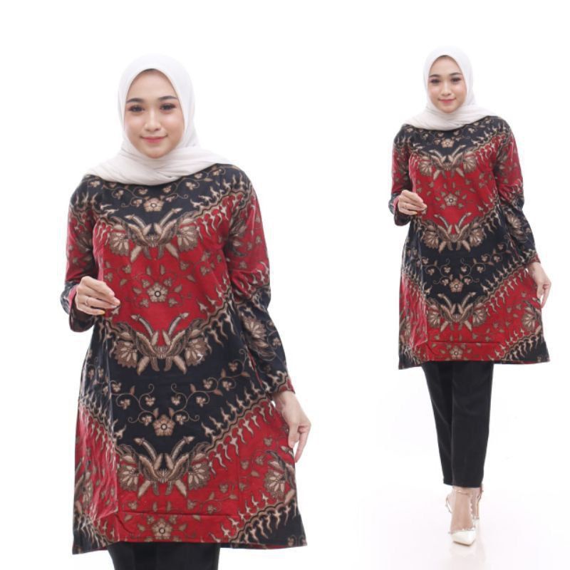 Baju batik wanita Tunik Batik Baju Kantor Wanita Kemeja Wanita