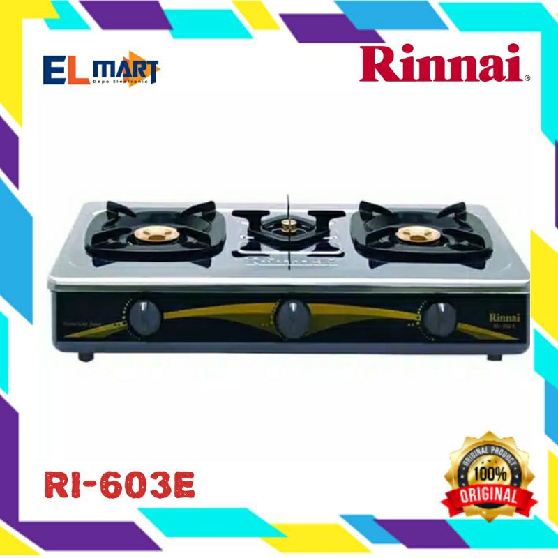 Rinnai Kompor Gas 3 tungku RI 603E - 603 E - RI603E SNI Original