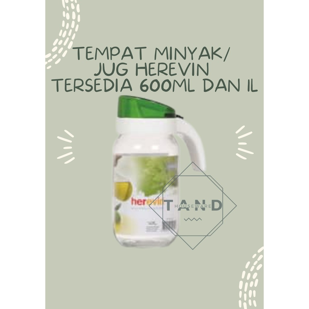 HEREVIN TEMPAT MINYAK GORENG KACA POLOS BOTOL AIR MINUM / JUICE READY STOCK