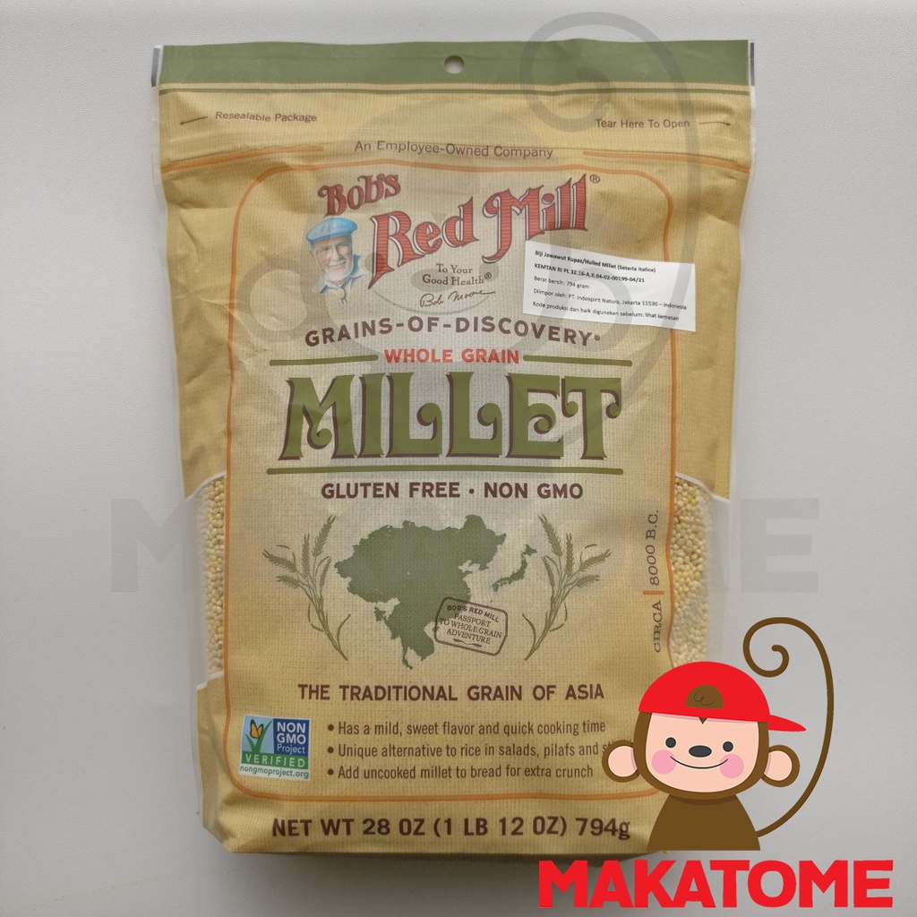 

Bob Red Mill Whole Grain Millet 28 oz 794gr 794 gr hulled bobs s