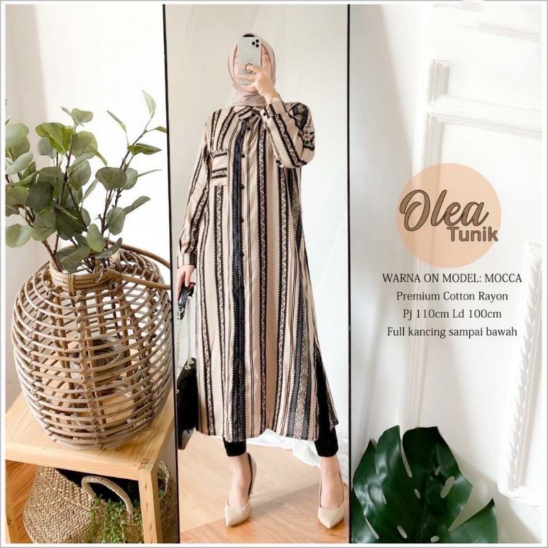 TUNIK OLEA FULL KANCING RAYON VISCOSE
