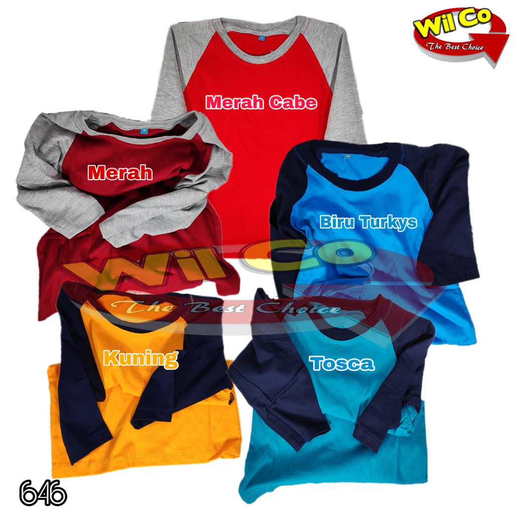 K490 - ATASAN KAOS RAGLAN PRIA DAN WANITA LENGAN PANJANG HARGA PER 1PCS