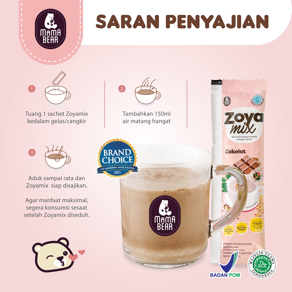 MamaBear Zoya Mix / Soya / Mama Bear Zoya Mix Coklat Pisang Melon Pelancar ASI Soyamix Zoyamix 200gr ASI booster / MAMABEAR BANDUNG