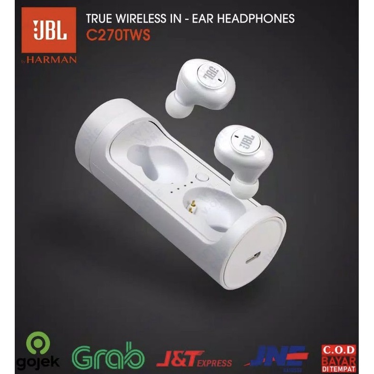 Headset Bluetooth Wireless JBL C270 Tws By Harman / Earphone Bluetooth