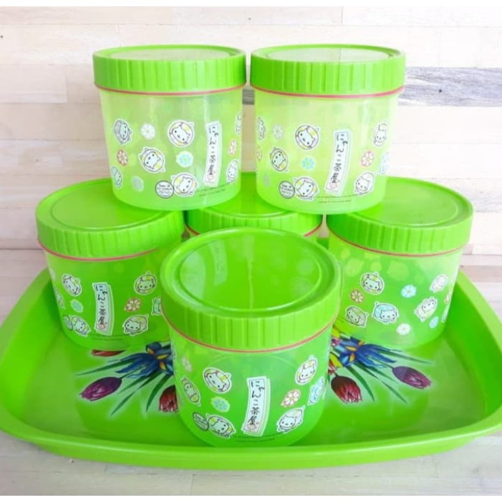 Calista SHIRO Nampan &amp; Toples (7 in 1 ) / Toples Kue / Toples Lebaran / Toples Plastik