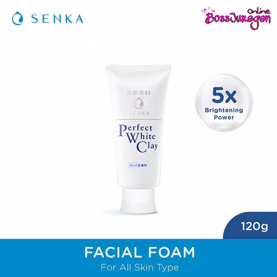 (BOSS) (White Clay 120gr) SENKA - Perfect White Clay Facial Foam From Japan 120gr