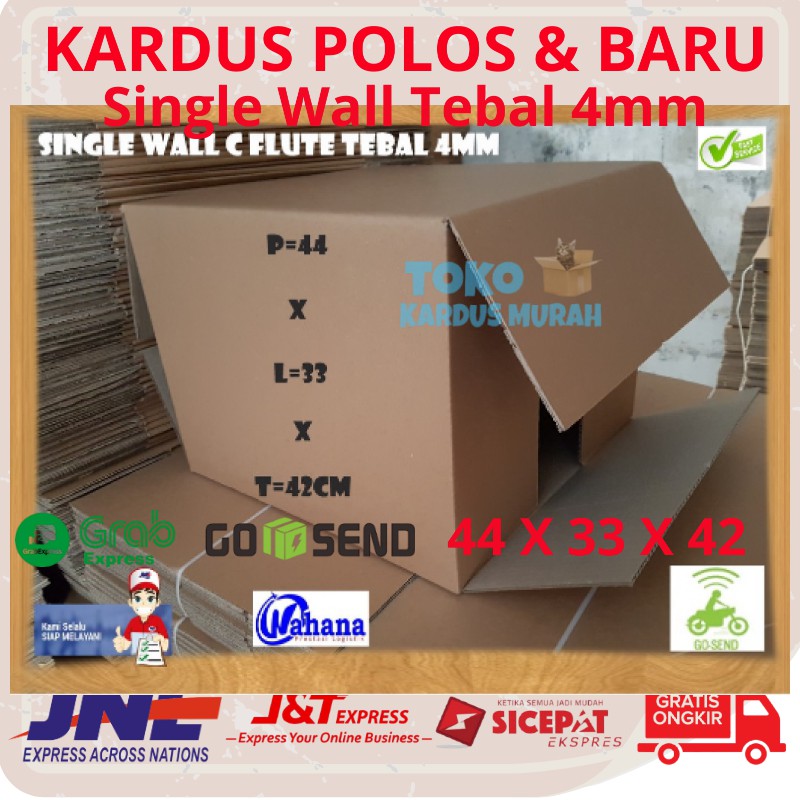 

Kardus Box Karton Polos Baru Packing Kotak Dus Bok Tebal 4mm Single Wall Harga 1 Lembar 44 x 33 x 42