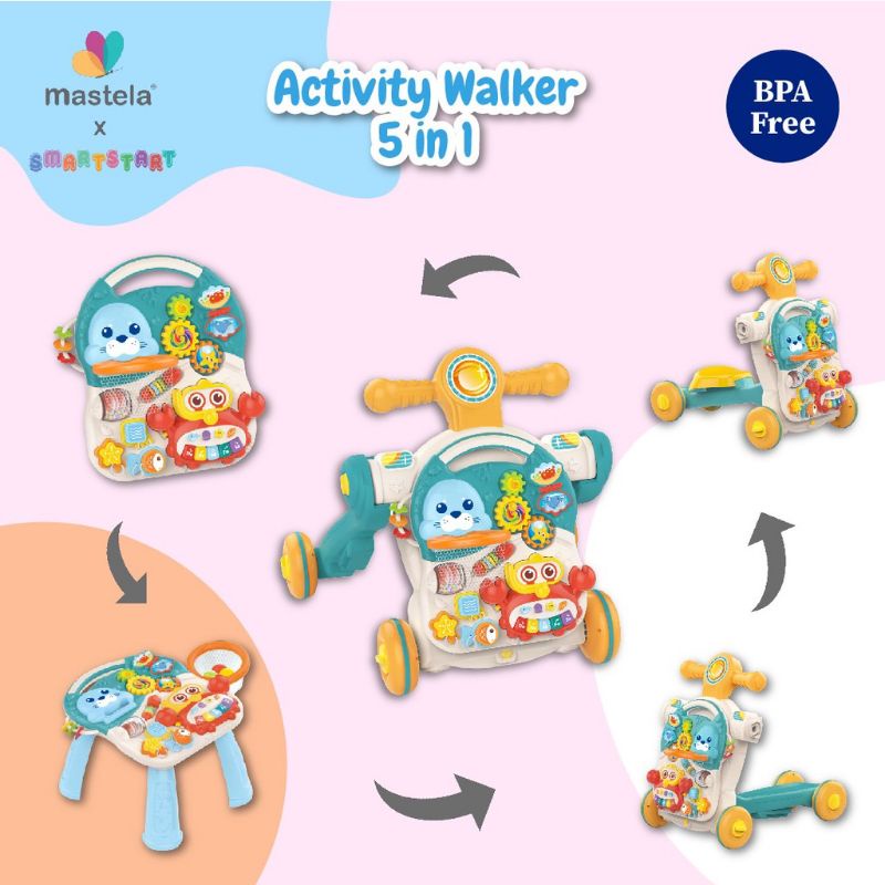 (D) MASTELA -  ACTIVITY PUSH MUSIC WALKER 5IN1 & 3IN1 (ALAT BELAJAR JALAN BAYI)