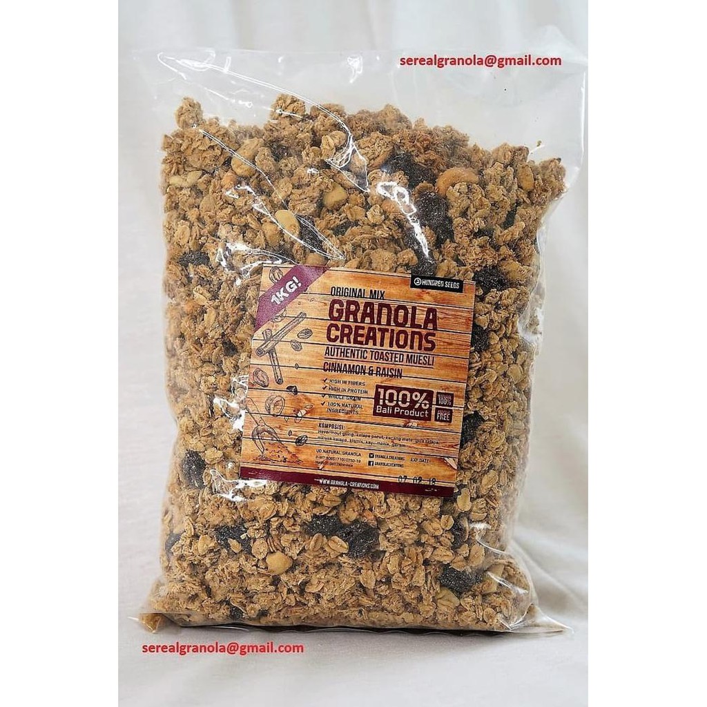 

GRANOLA CREATION CINAMON RAISIN KAYU MANIS KISMIS 1 KG