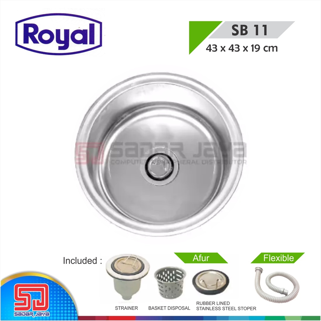 Kitchen Sink Royal SB 11 Wastafel Bulat Dapur Bak Cuci Piring 1 Bowl tanpa sayap SB11