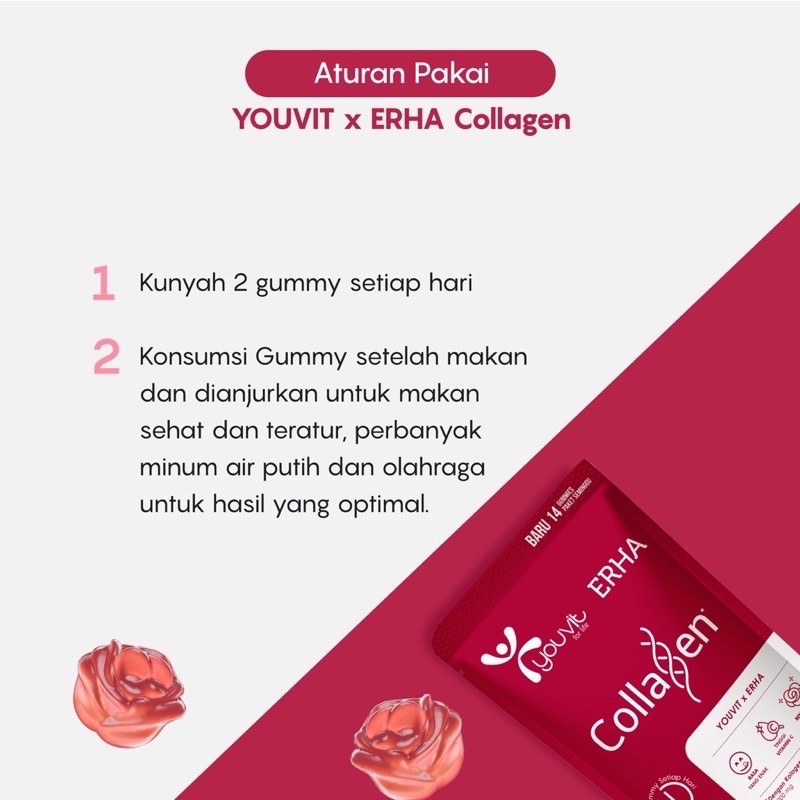 Youvit x Erha Collagen 1 Pouch isi 14 Gummy