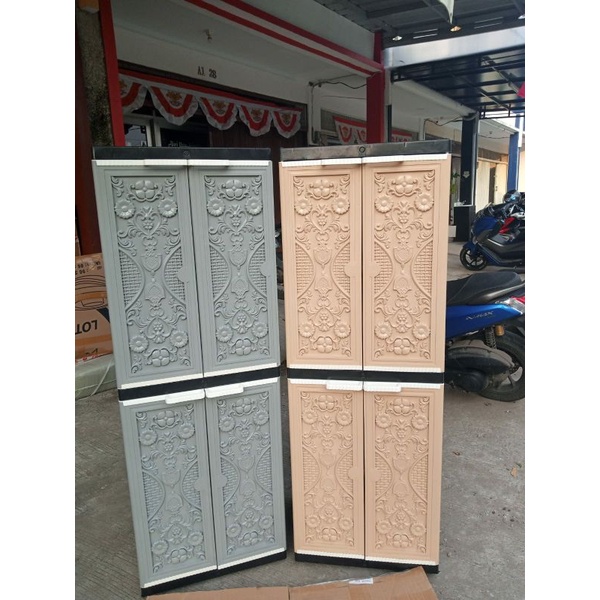 Tabitha Lemari pakaian plastik ukir jati jepara