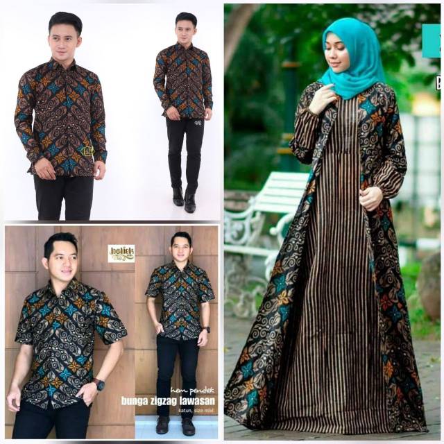 Sarimbit/couple gamis syar'i fashion muslim fashion batik couple fashion gamis termurah dan terbaru