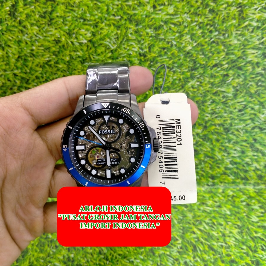 Big Sale  Jam Fossil Me3201 Black Matic Man Fullset Garansi 1 Th 54