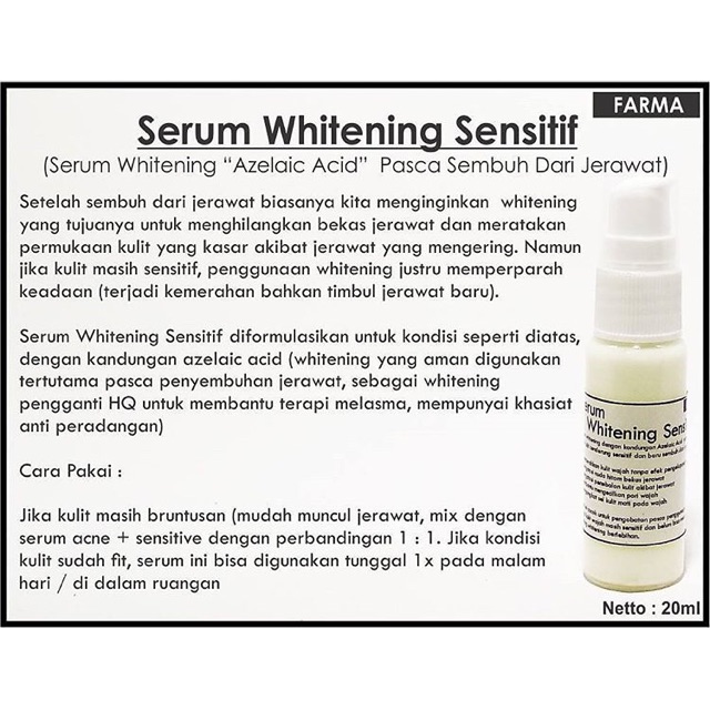 Serum Whitening Utk Kulit Sensitif Menghilangkan Bekas Jerawat Meratakan Warna Kulit Cream Dokter Shopee Indonesia