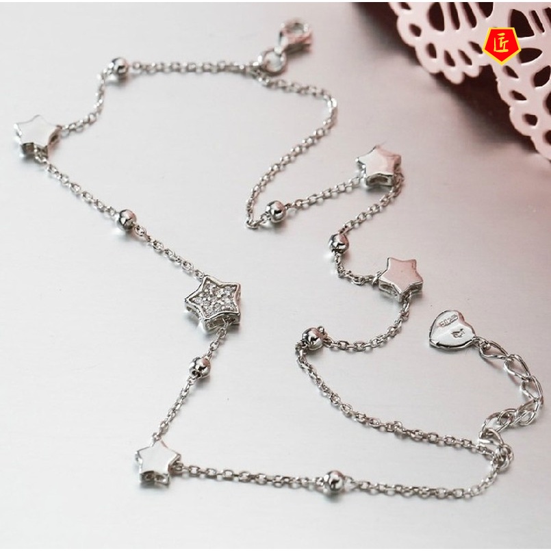 [Ready Stock]Double-Layer Star Silver Bracelet Bracelet for Women