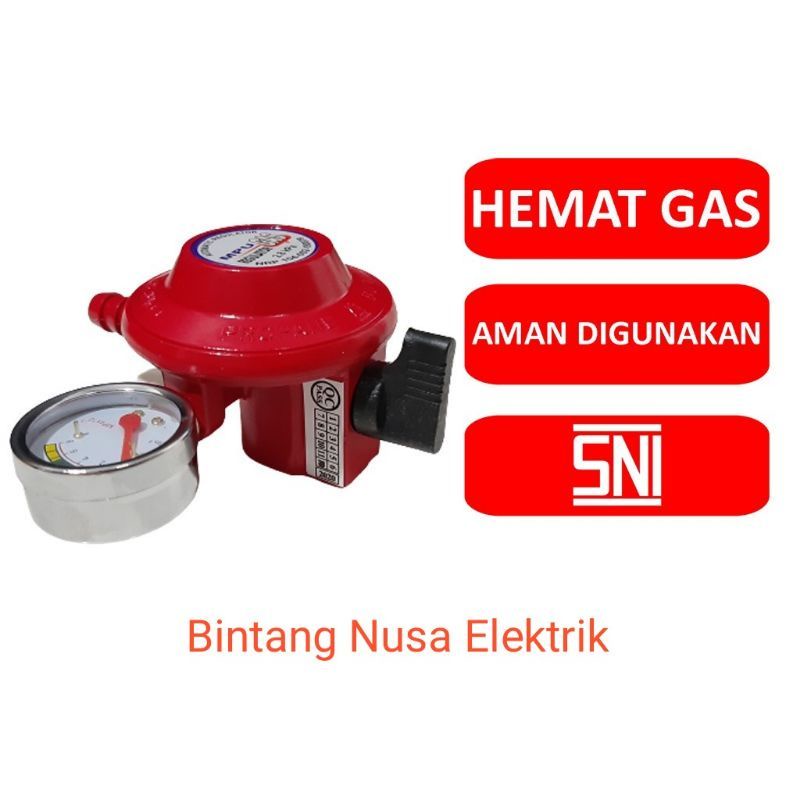 MPU M-089 Regulator Gas + Meter/ Regulator Elpiji + Meter/ Regulator LPG + Meter/ Regulator Kompor Gas + Meter