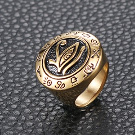 SEUSUK  Vintage Fashion Punk Mens Egyptian Eye Horus Talisman Biker Ring Jewelry COD