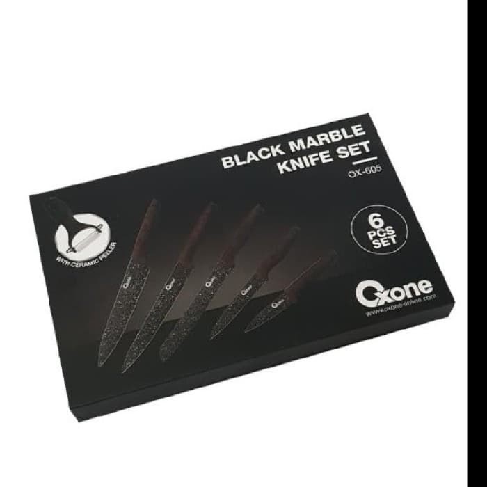 Pisau Set Oxone Marble Black / Oxone OX-605 Black Marble Knife Set promo